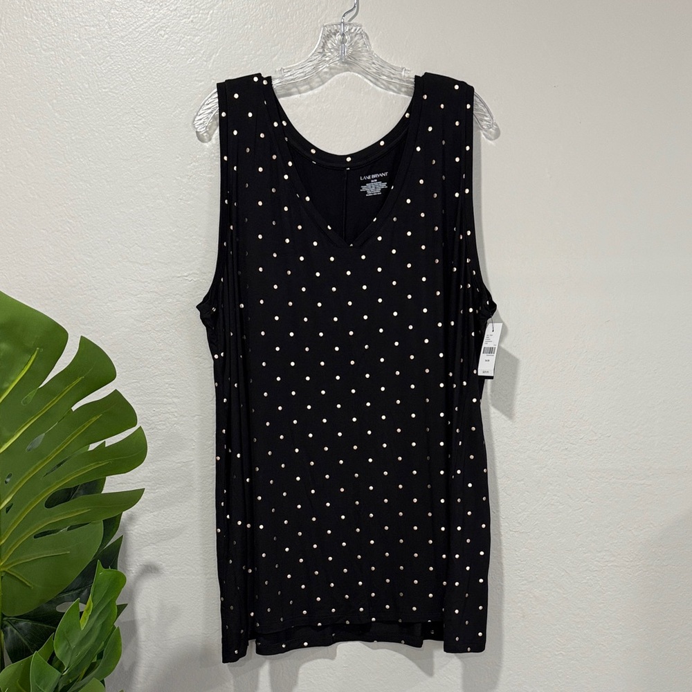 NWT Lane Bryant the slimming Rose Gold Polka Dot Tank Top plus size 26/28